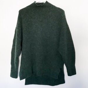 & Other Stories Oversized Green Mock Neck Sweater